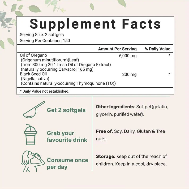 ™GutGuard+ Aceite de orégano y semilla negra