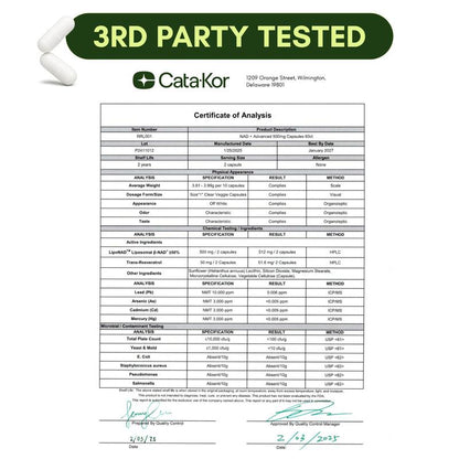 NAD+ Supplement for Skin Aging Support, Energy, and Focus